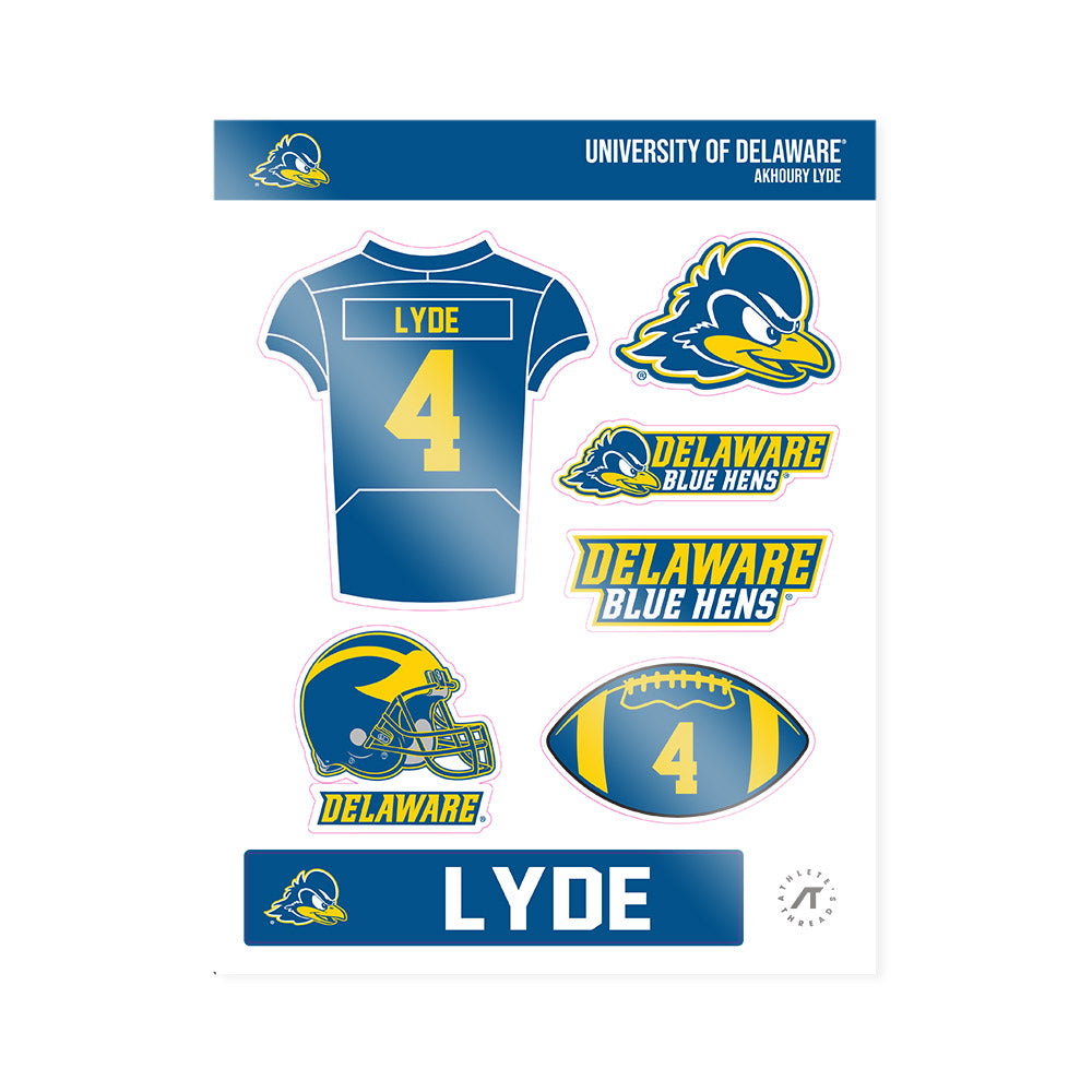 Delaware - NCAA Football : Akhoury Lyde - Sticker Sheet-0