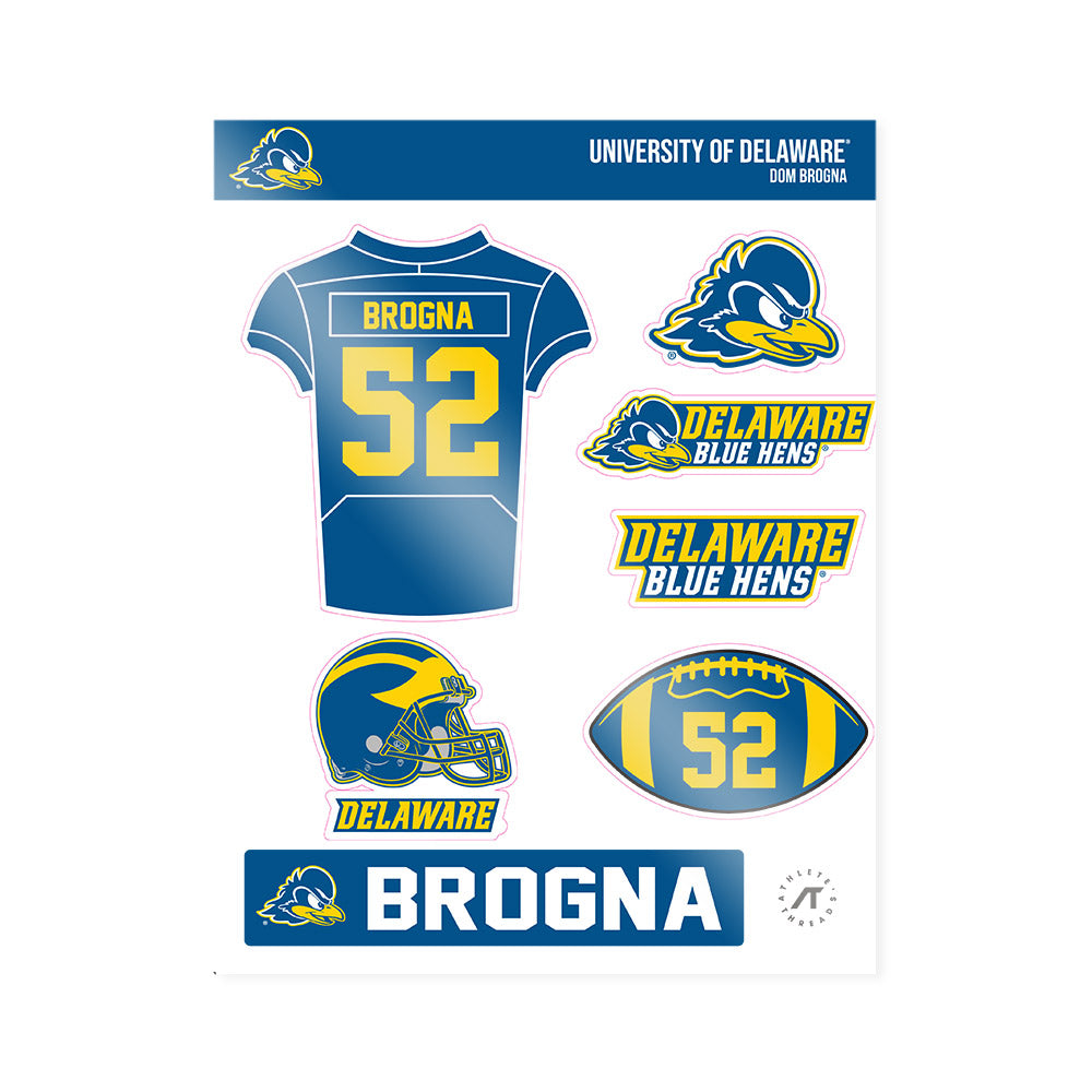 Delaware - NCAA Football : Dom Brogna - Sticker Sheet-0