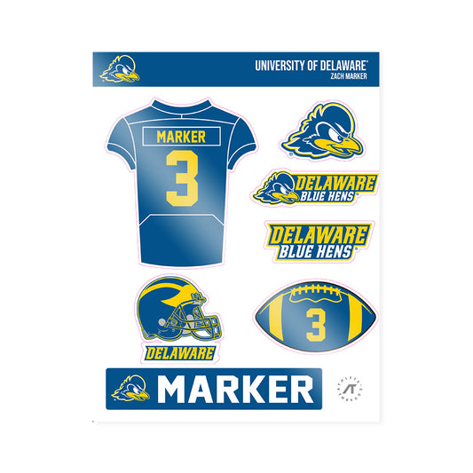 Delaware - NCAA Football : Zach Marker - Sticker Sheet-0