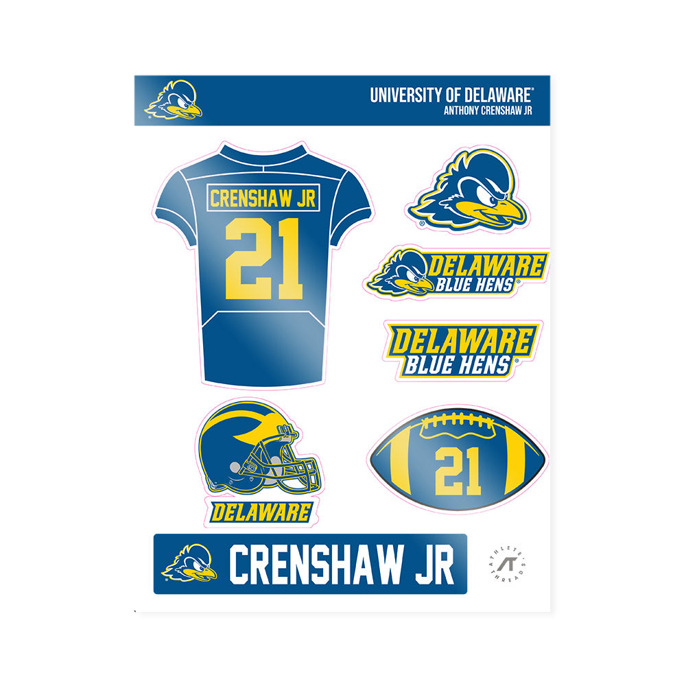 Delaware - NCAA Football : Anthony Crenshaw Jr - Sticker Sheet-0