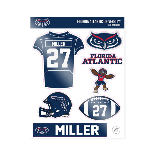 FAU - NCAA Football : Jaheim Miller - Sticker Sheet-0