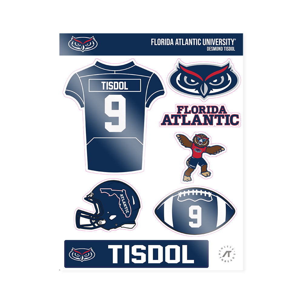 FAU - NCAA Football : Desmond Tisdol - Sticker Sheet-0