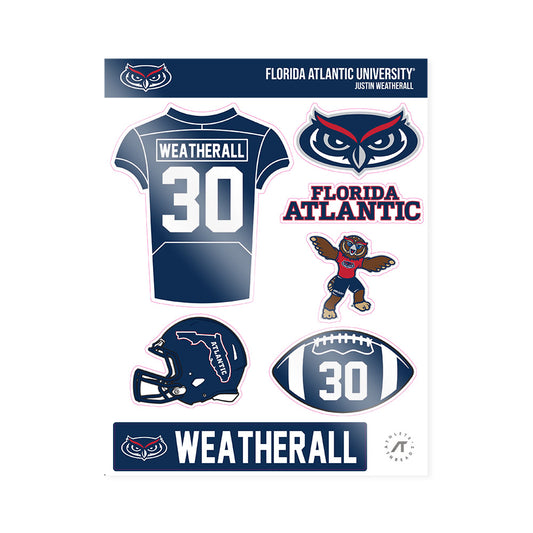 FAU - NCAA Football : Justin Weatherall - Sticker Sheet-0
