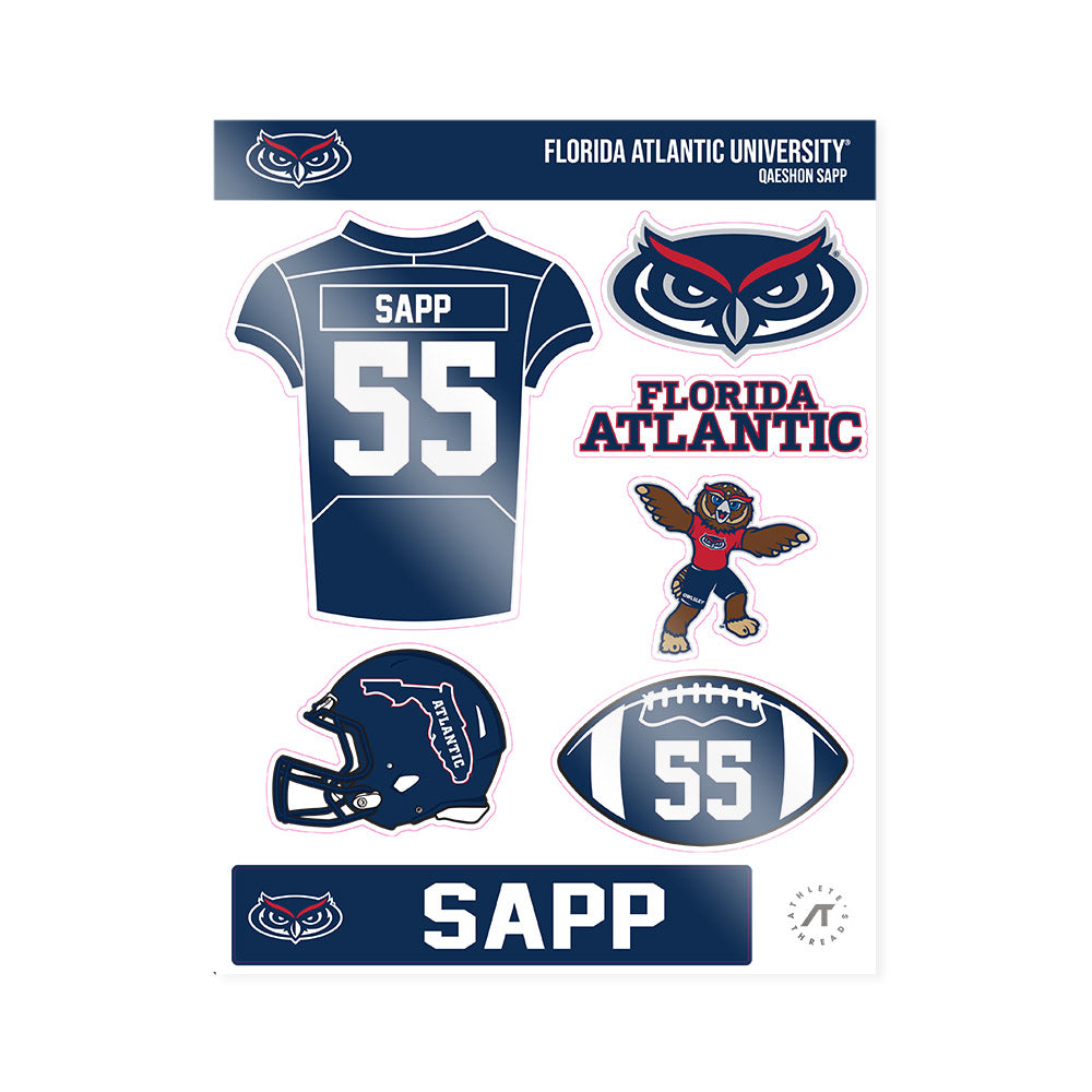 FAU - NCAA Football : QaeShon Sapp - Sticker Sheet-0