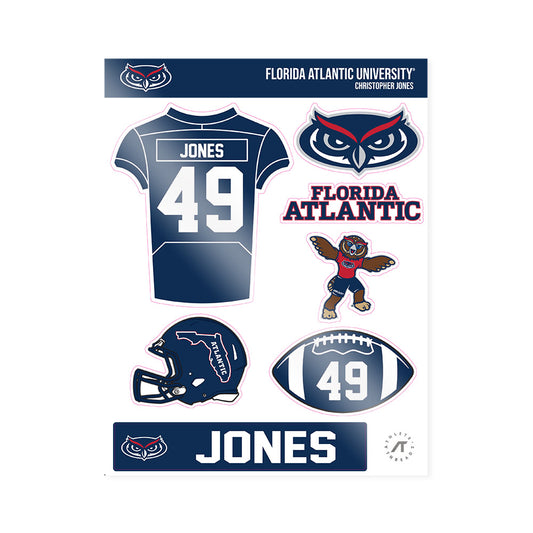 FAU - NCAA Football : Christopher Jones - Sticker Sheet-0