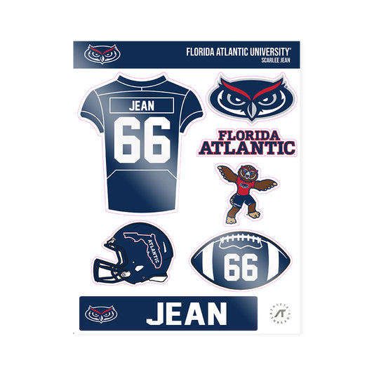 FAU - NCAA Football : Scarlee Jean - Sticker Sheet-0