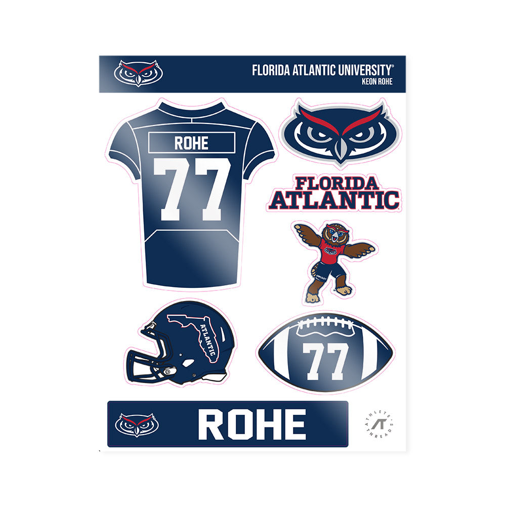 FAU - NCAA Football : Keon Rohe - Sticker Sheet-0