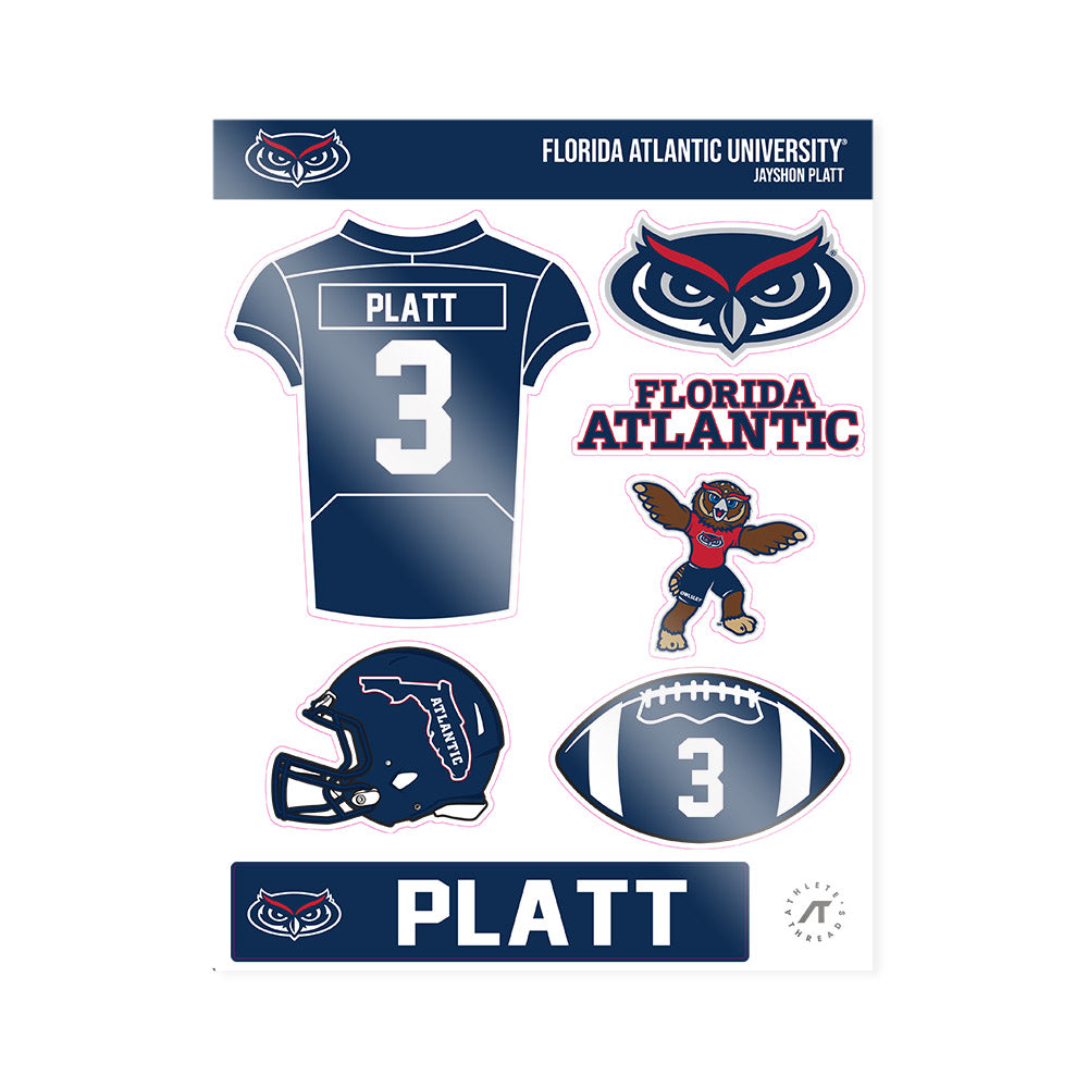 FAU - NCAA Football : Jayshon Platt - Sticker Sheet-0