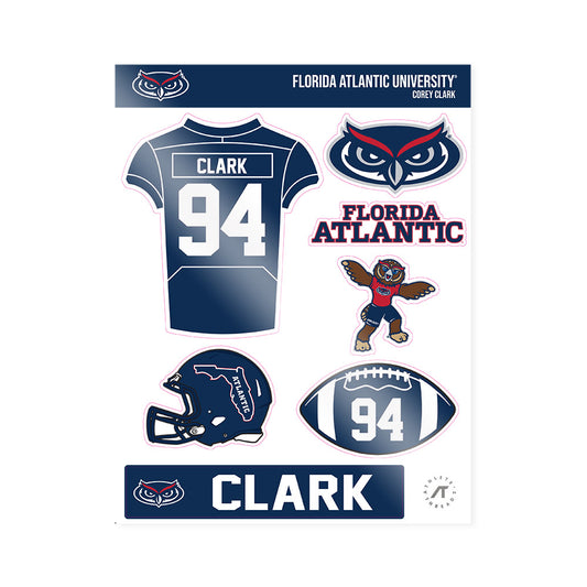 FAU - NCAA Football : Corey Clark - Sticker Sheet-0