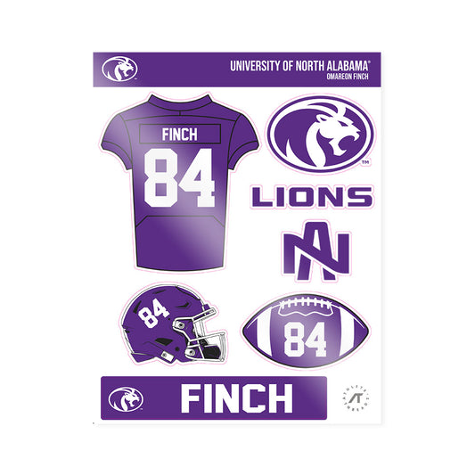 North Alabama - NCAA Football : Omareon Finch - Sticker Sheet-0