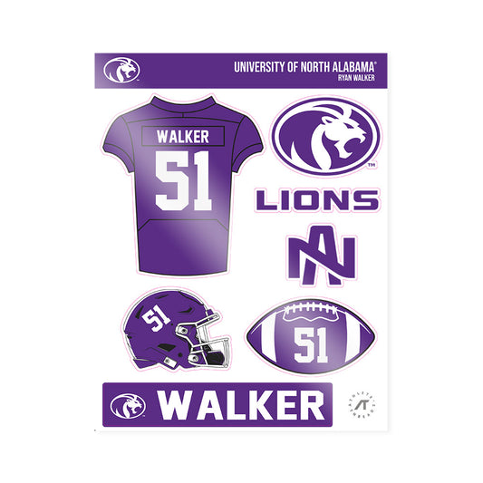 North Alabama - NCAA Football : Ryan Walker - Sticker Sheet-0