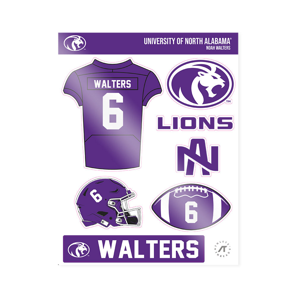 North Alabama - NCAA Football : Noah Walters - Sticker Sheet-0