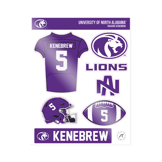 North Alabama - NCAA Football : Takairee Kenebrew - Sticker Sheet-0