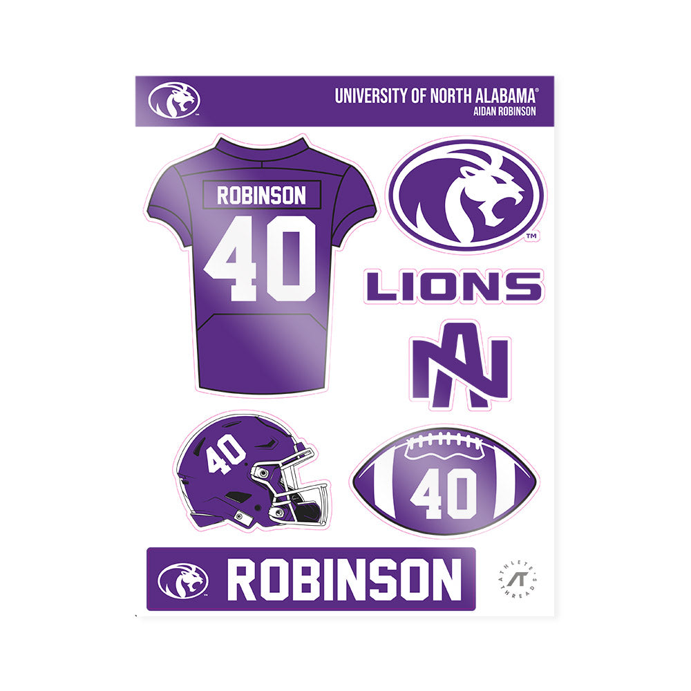 North Alabama - NCAA Football : Aidan Robinson - Sticker Sheet-0