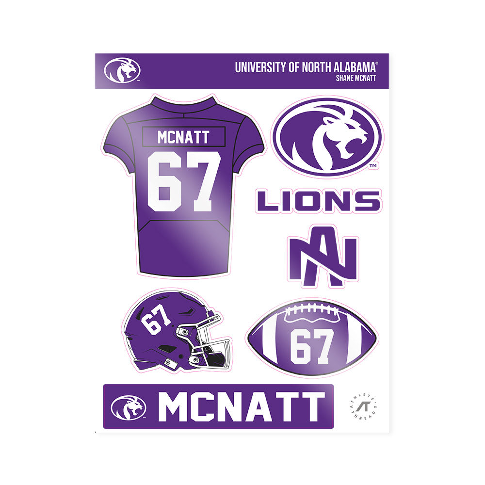 North Alabama - NCAA Football : Shane McNatt - Sticker Sheet-0