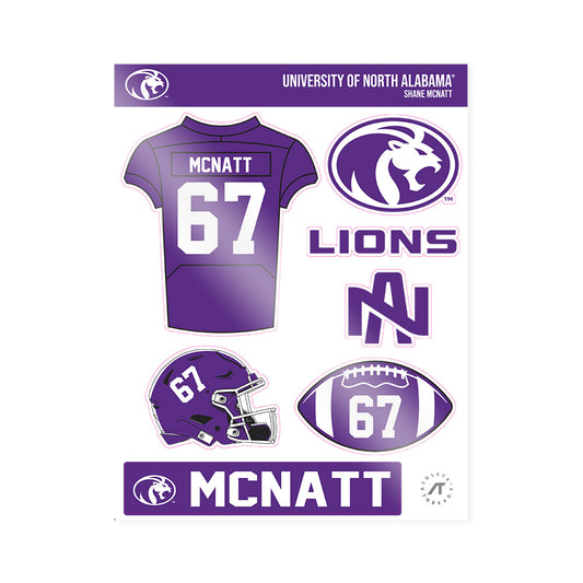 North Alabama - NCAA Football : Shane McNatt - Sticker Sheet-0