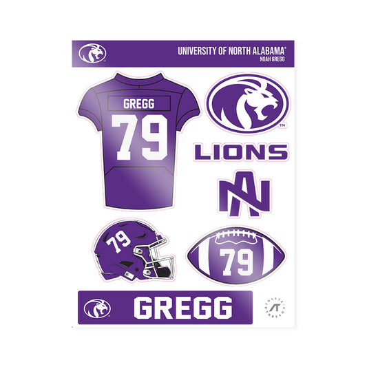 North Alabama - NCAA Football : Noah Gregg - Sticker Sheet-0