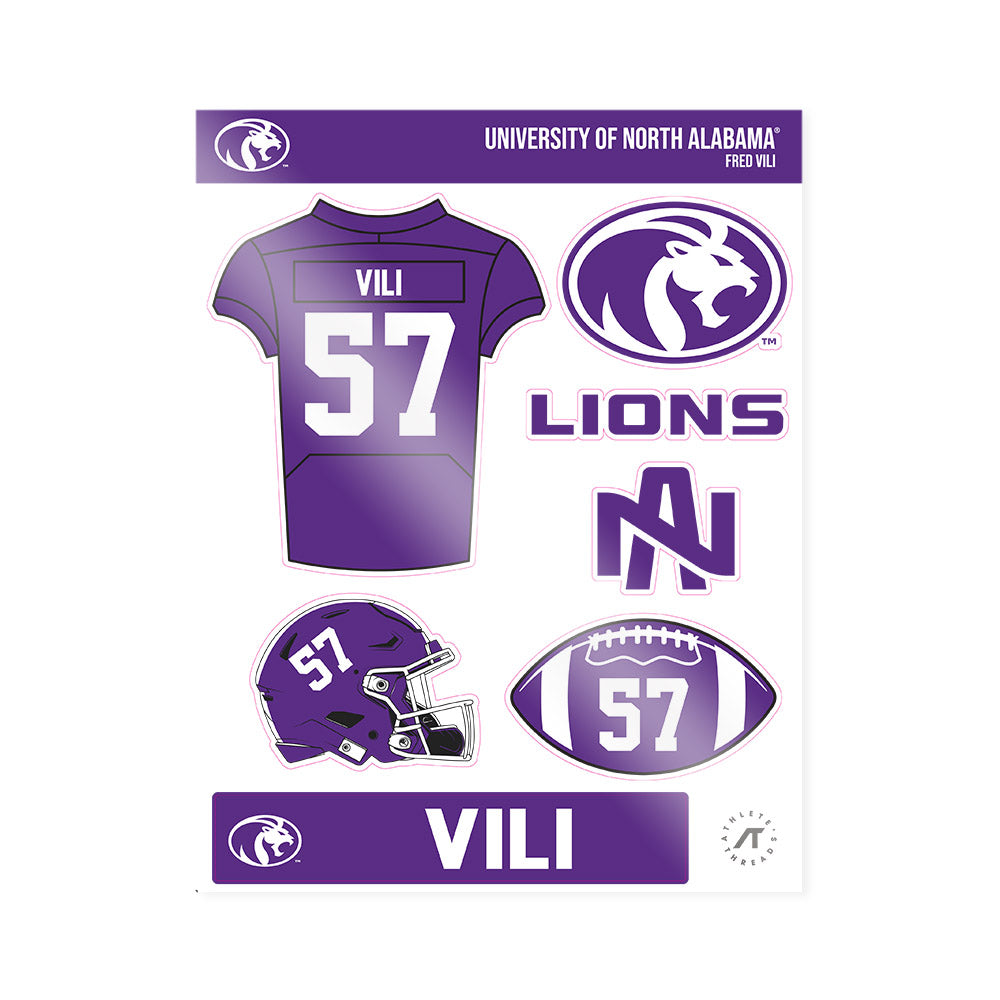 North Alabama - NCAA Football : Fred Vili - Sticker Sheet-0