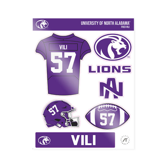 North Alabama - NCAA Football : Fred Vili - Sticker Sheet-0