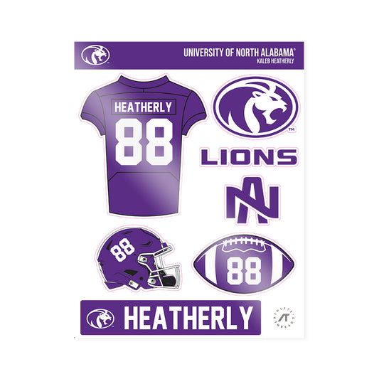 North Alabama - NCAA Football : Kaleb Heatherly - Sticker Sheet-0