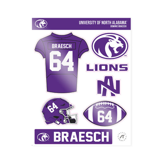 North Alabama - NCAA Football : Dominic Braesch - Sticker Sheet-0