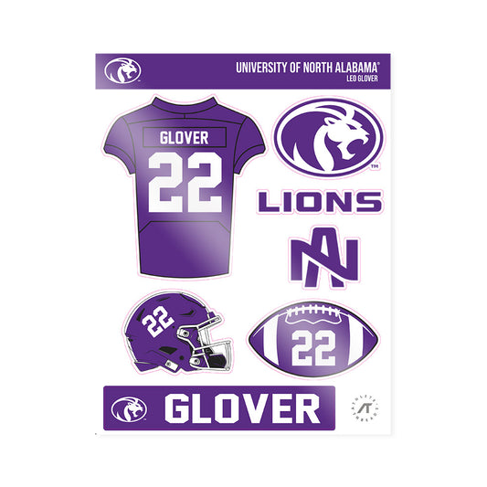 North Alabama - NCAA Football : Leo Glover - Sticker Sheet-0