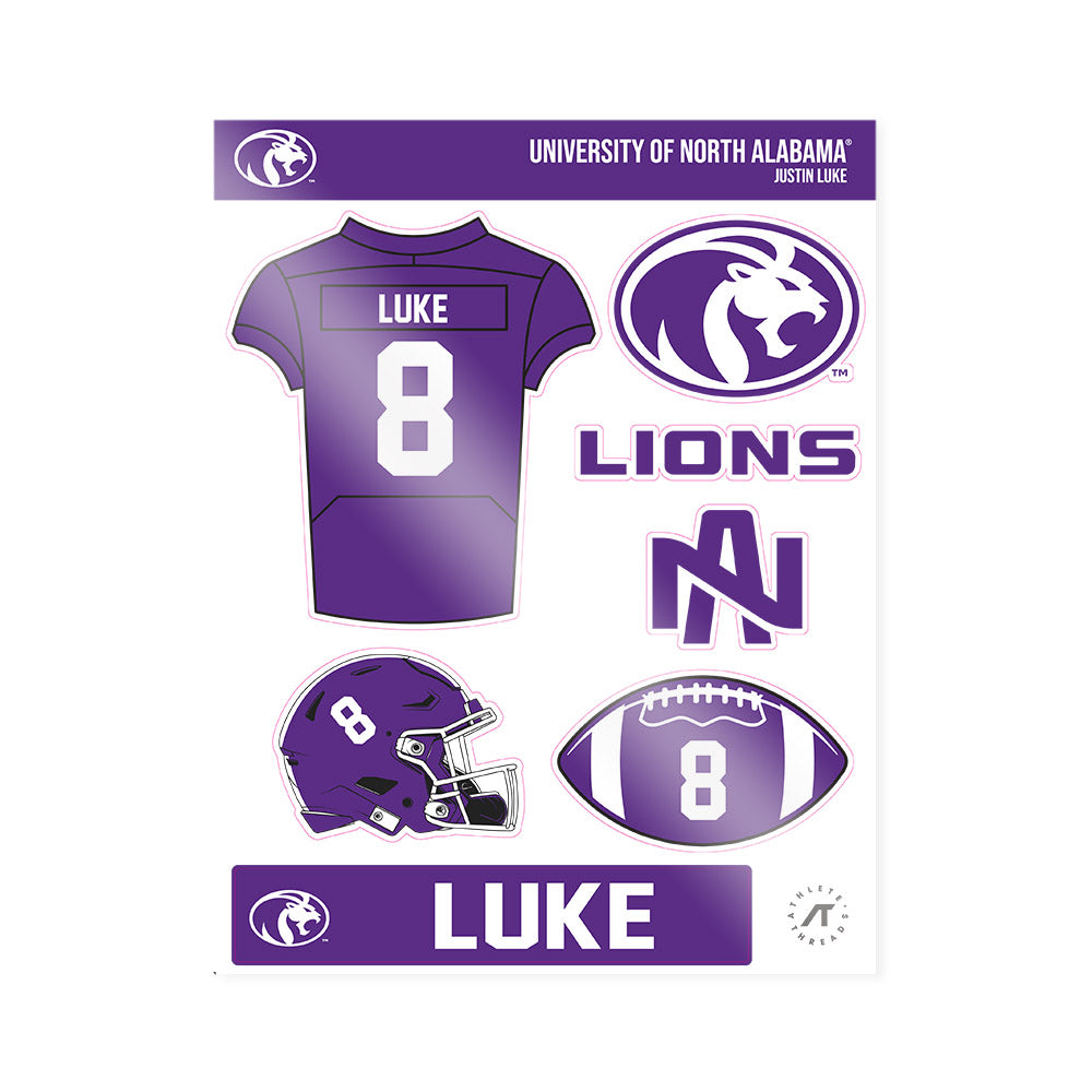 North Alabama - NCAA Football : Justin Luke - Sticker Sheet-0
