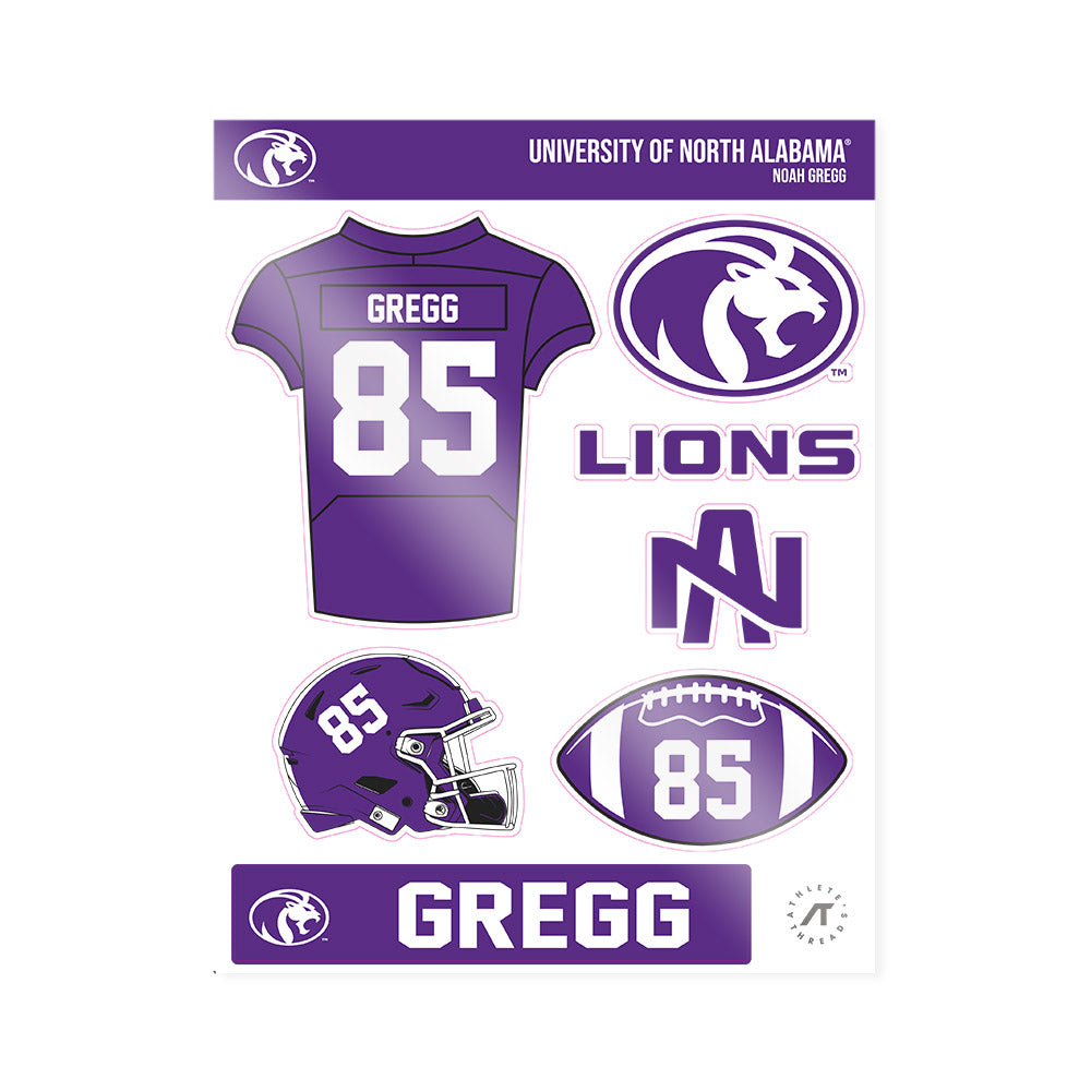 North Alabama - NCAA Football : Noah Gregg - Sticker Sheet-0