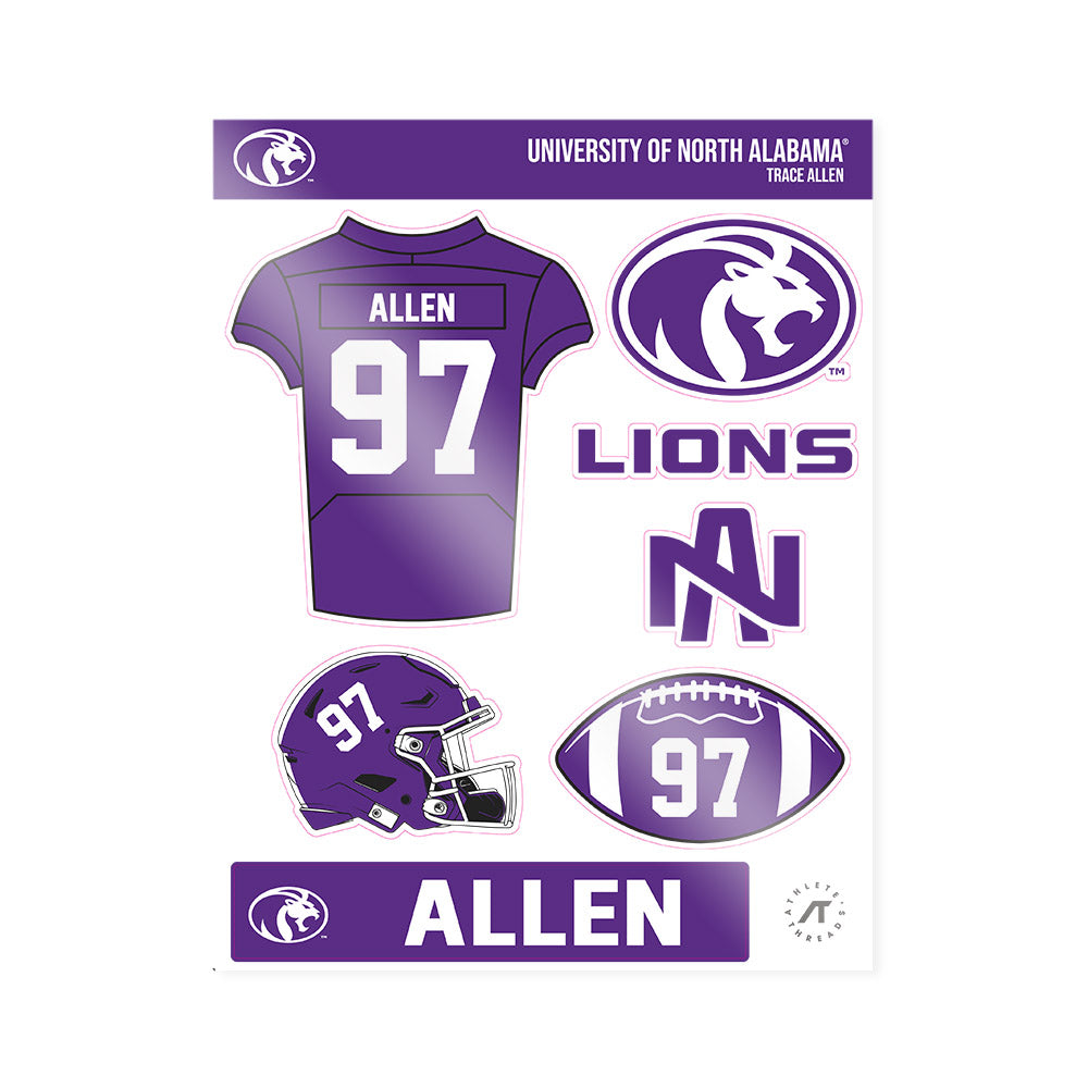 North Alabama - NCAA Football : Trace Allen - Sticker Sheet-0