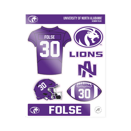 North Alabama - NCAA Football : Kemon Folse - Sticker Sheet-0