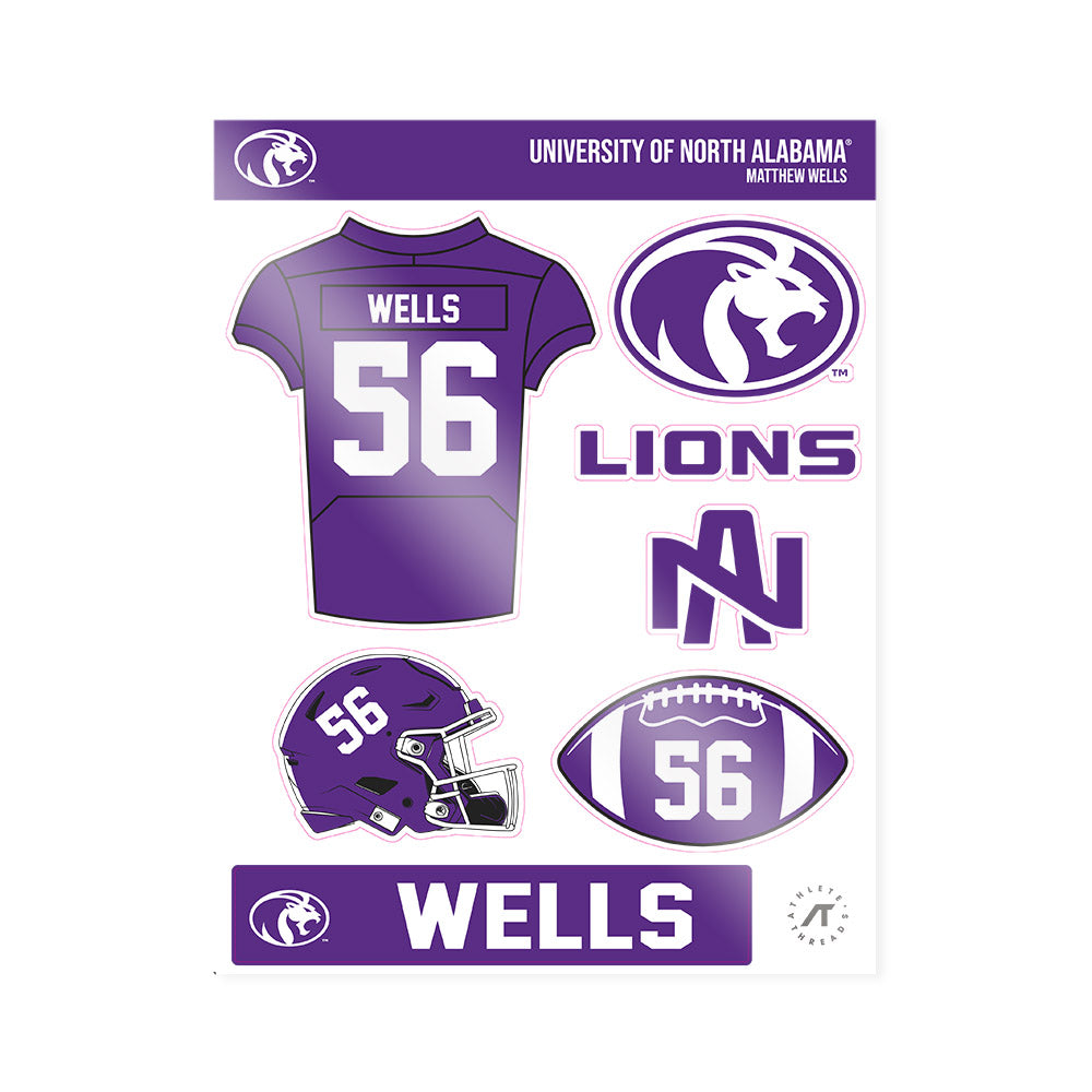 North Alabama - NCAA Football : Matthew Wells - Sticker Sheet-0