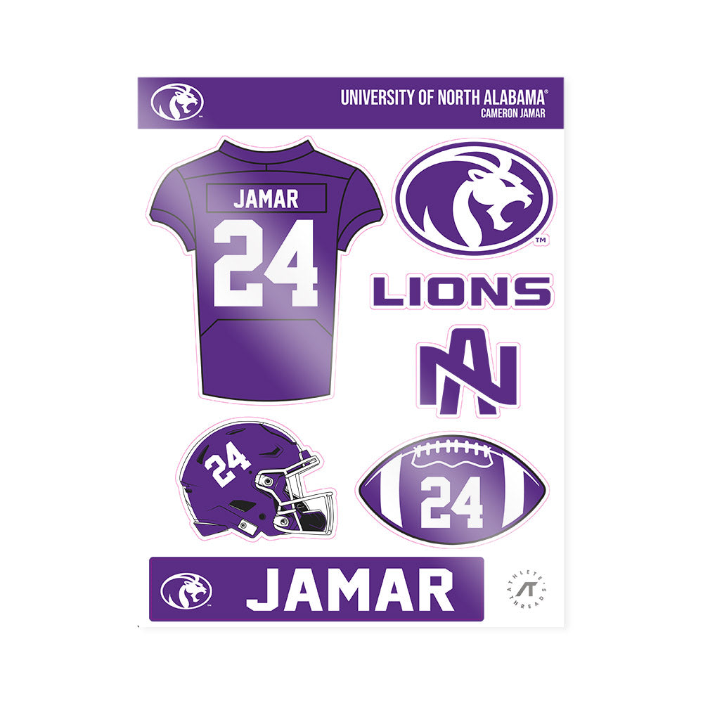 North Alabama - NCAA Football : Cameron Jamar - Sticker Sheet-0