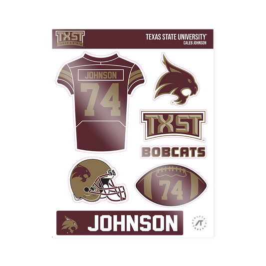 Texas State - NCAA Football : Caleb Johnson - Sticker Sheet-0