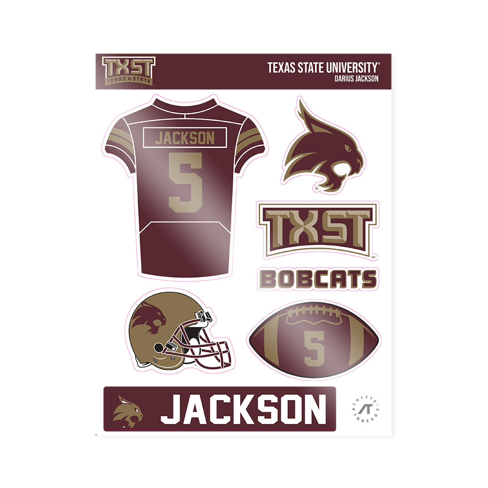 Texas State - NCAA Football : Darius Jackson - Sticker Sheet-0