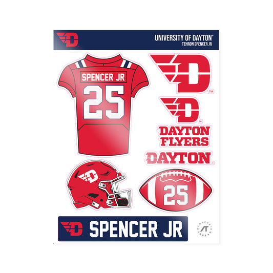 Dayton - NCAA Football : Tehron Spencer Jr - Sticker Sheet-0