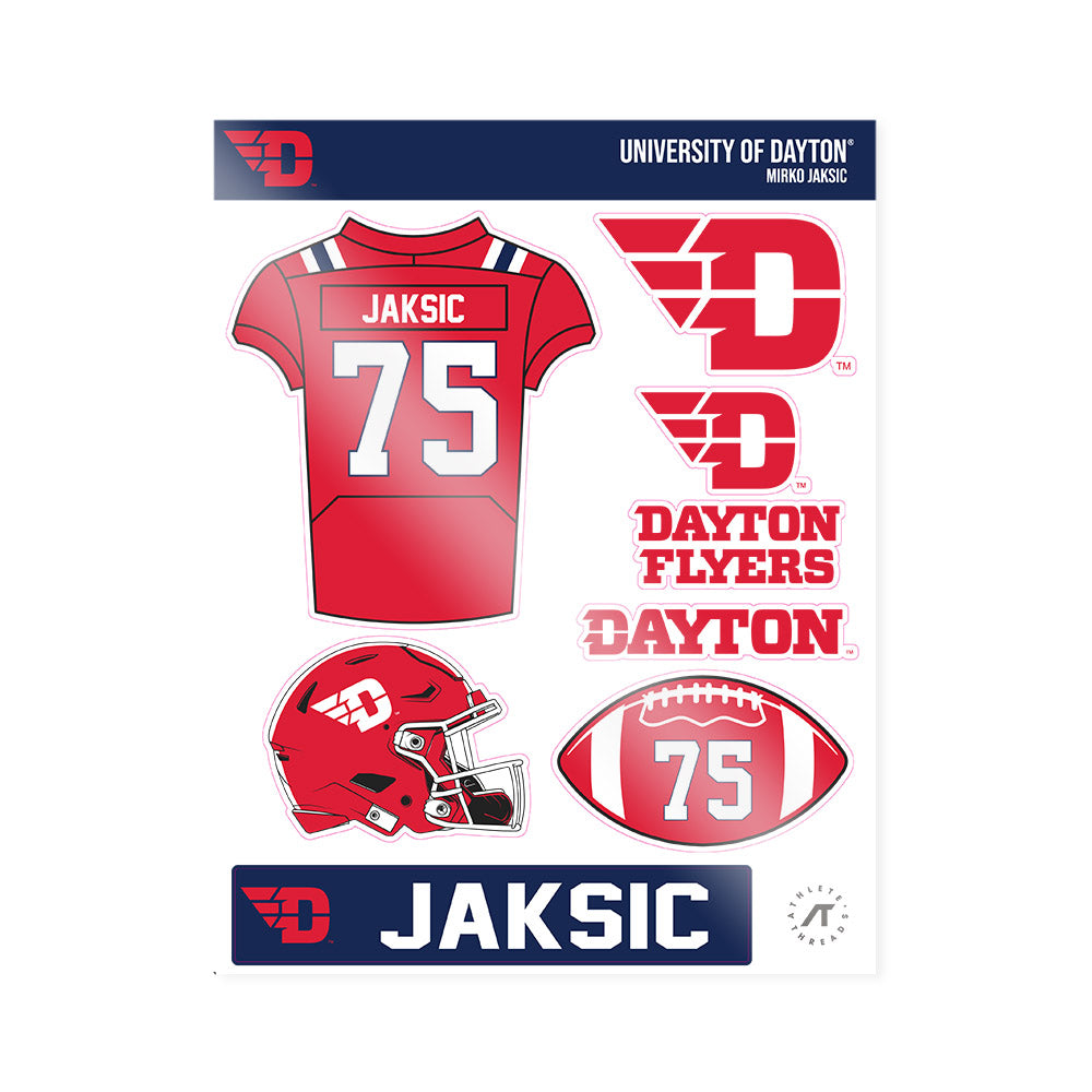 Dayton - NCAA Football : MIrko Jaksic - Sticker Sheet-0