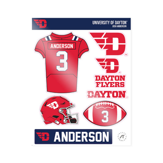 Dayton - NCAA Football : Josh Anderson - Sticker Sheet-0