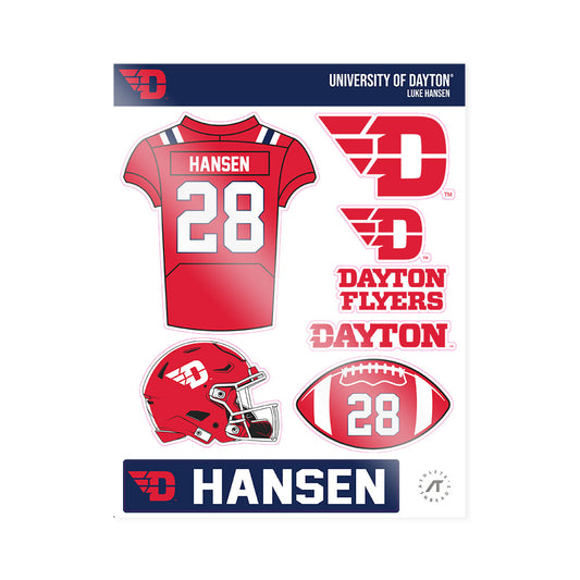 Dayton - NCAA Football : Luke Hansen - Sticker Sheet-0