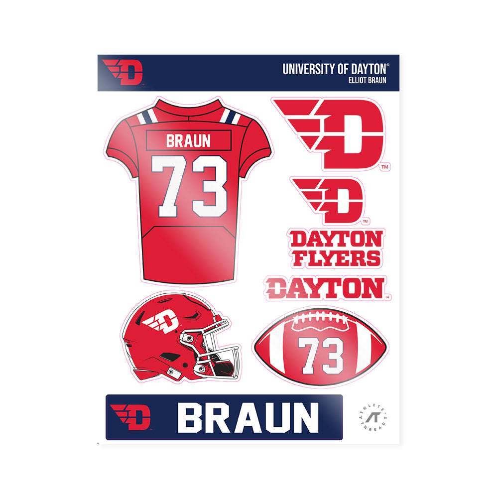 Dayton - NCAA Football : Elliot Braun - Sticker Sheet-0