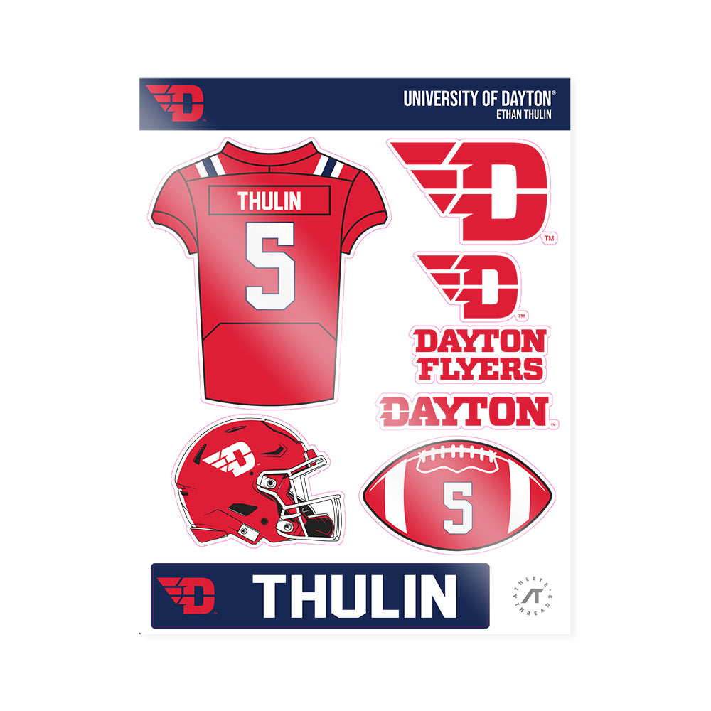 Dayton - NCAA Football : Ethan Thulin - Sticker Sheet-0