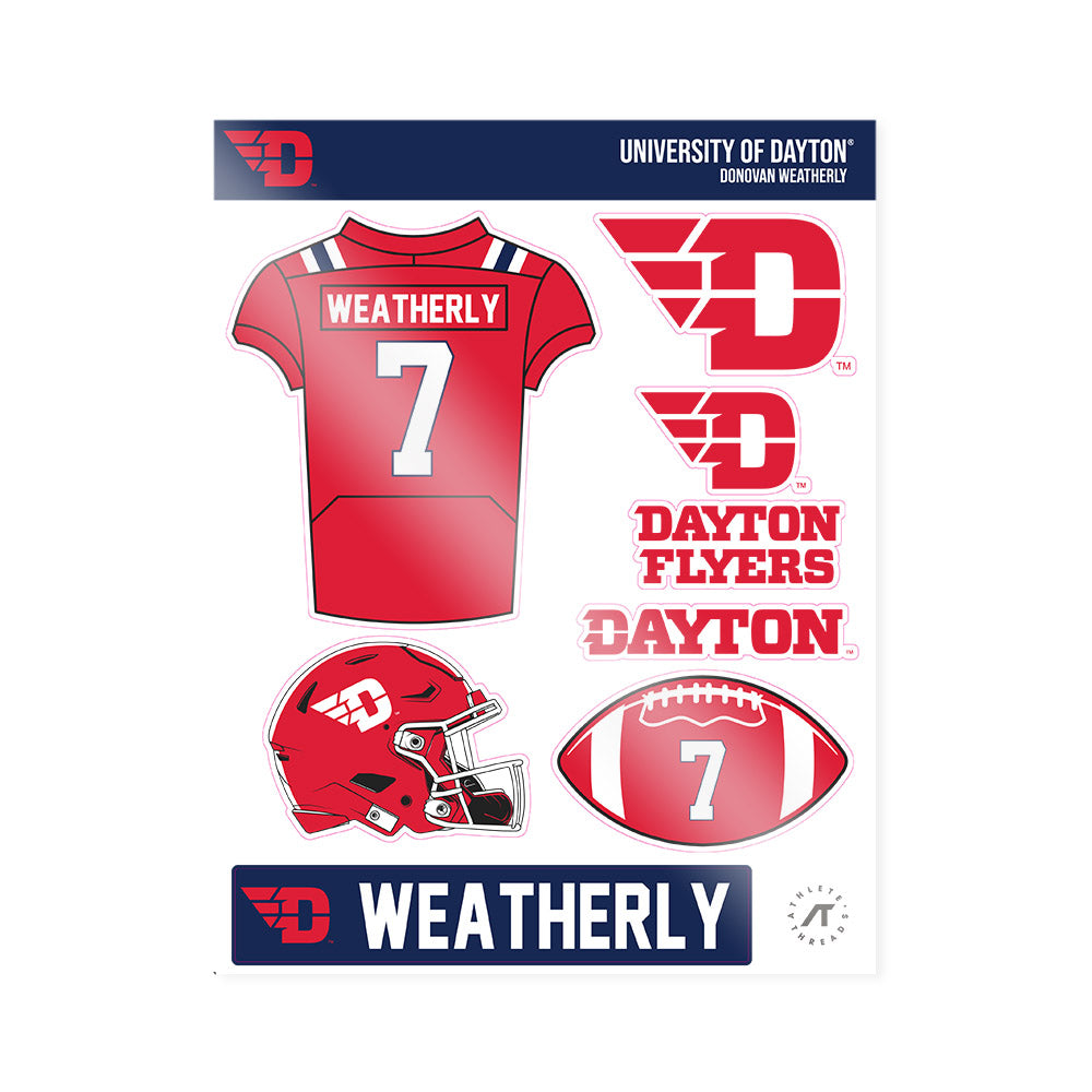 Dayton - NCAA Football : Donovan Weatherly - Sticker Sheet-0