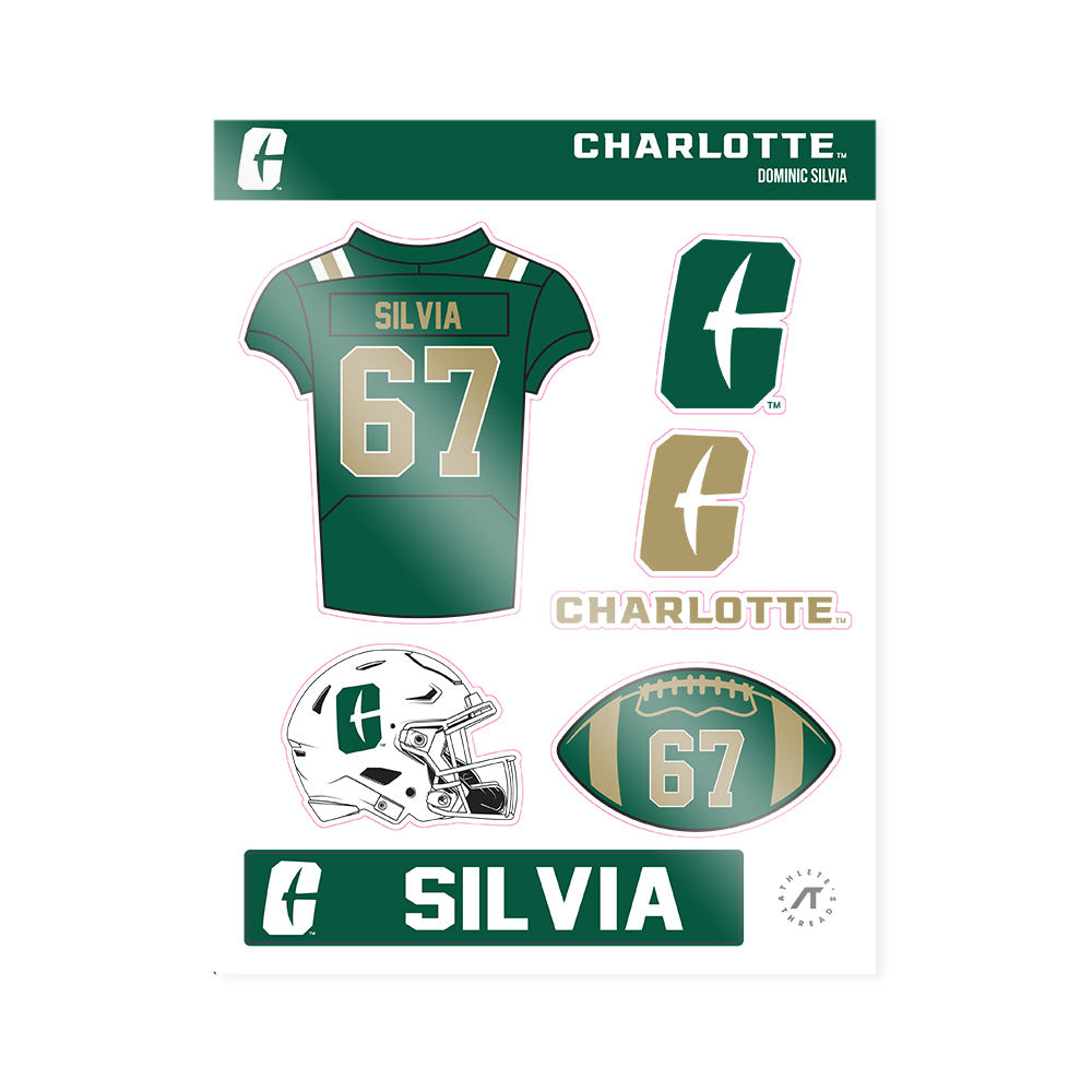 UNC Charlotte - NCAA Football : Dominic Silvia - Sticker Sheet-0