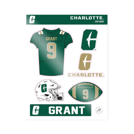 UNC Charlotte - NCAA Football : Cary Grant - Sticker Sheet-0