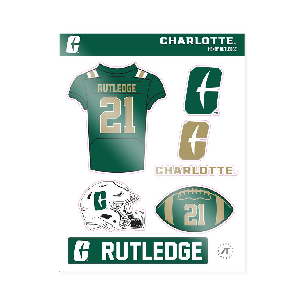 UNC Charlotte - NCAA Football : Henry Rutledge - Sticker Sheet-0