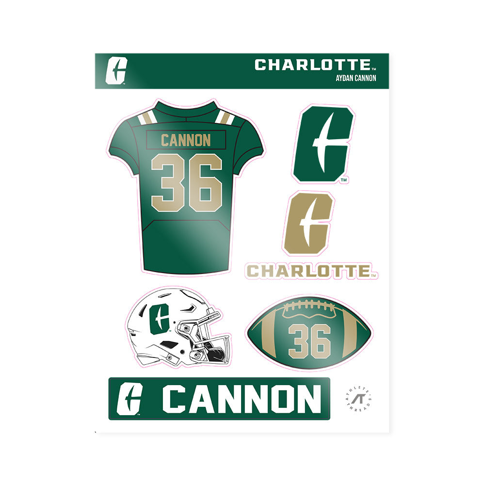 UNC Charlotte - NCAA Football : Aydan Cannon - Sticker Sheet-0