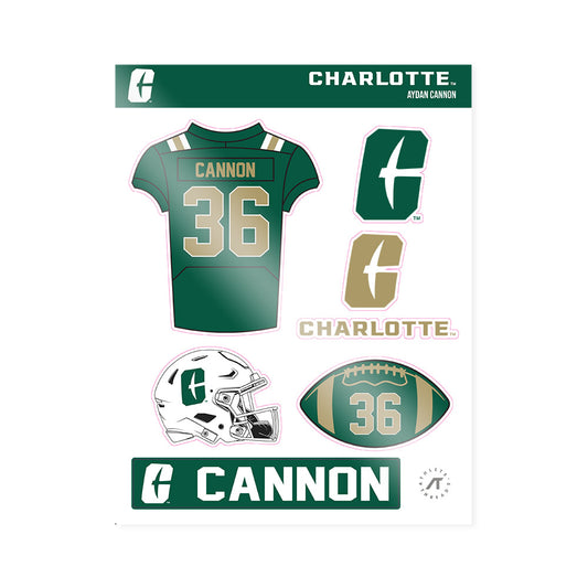 UNC Charlotte - NCAA Football : Aydan Cannon - Sticker Sheet-0