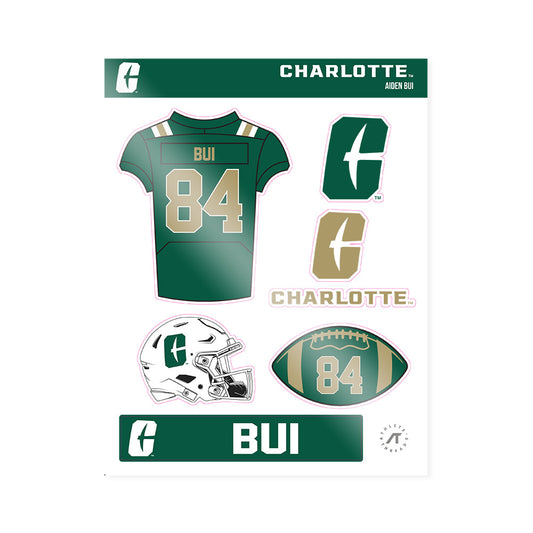 UNC Charlotte - NCAA Football : Aiden Bui - Sticker Sheet-0