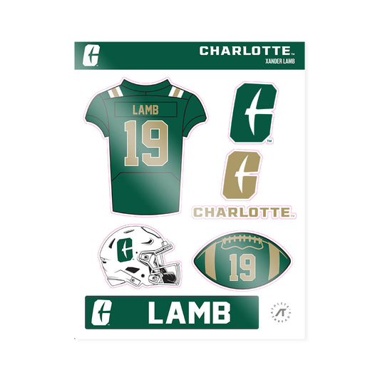 UNC Charlotte - NCAA Football : Xander Lamb - Sticker Sheet-0