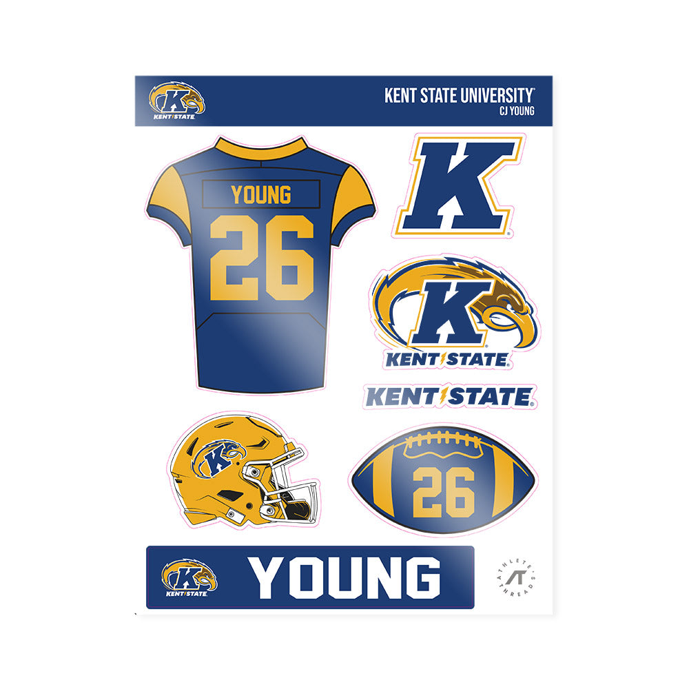 Kent State - NCAA Football : Cj Young - Sticker Sheet-0