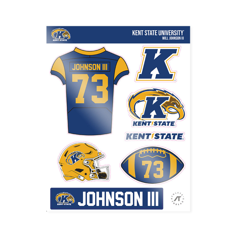 Kent State - NCAA Football : Will Johnson III - Sticker Sheet-0
